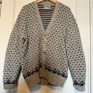 Vintage NWOT Royal North Mills Outfitters Birds Eye Wool Cardigan - Men's XL